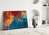 Abstract Colors Glass Wall Art.