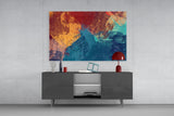 Abstract Colors Glass Wall Art.
