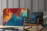 Abstract Colors Glass Wall Art.
