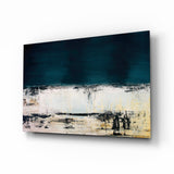 Navy and Cream Horizon Glass Wall Art - 72x46 cm