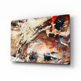 Rust Watercolor Splash Glass Wall Art - 72x46 cm