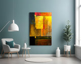 Abstract Colors Glass Wall Art.