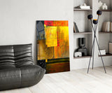 Abstract Colors Glass Wall Art.