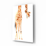 Mother and Baby Giraffe Glass Wall Art - 72x46 cm
