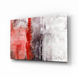 Karminrot Streifen Grau Textur Glasbild - 72x46 cm