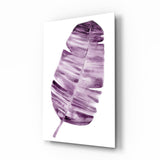 Lila Aquarell-Bananenblatt Glasbild - 72x46 cm