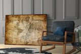 World Map Glass Wall Art.