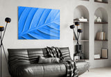 Blue Leaf Glass Wall Art.