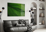Green Leaf Glass Wall Art.