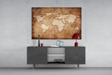 World Map Glass Wall Art.