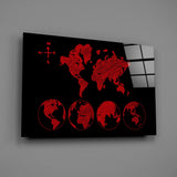 Continents Glass Wall Art.
