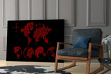 Continents Glass Wall Art.