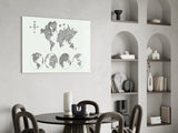 Continents Glass Wall Art.