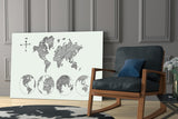 Continents Glass Wall Art.