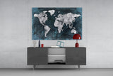 World Map Glass Wall Art.