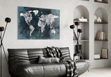 World Map Glass Wall Art.