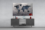 World Map Glass Wall Art.