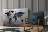 World Map Glass Wall Art.