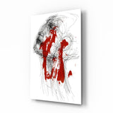 Red Thoughts Glass Wall Art - 72x46 cm