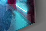 Neon Lights Glass Wall Art.