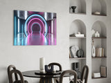 Neon Lights Glass Wall Art.