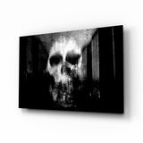 Grunge Geisterhafter Verblasster Schädel Glasbild - 72x46 cm