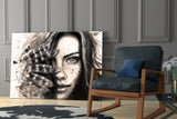 Woman Portrait Glass Wall Art.