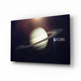 Saturno Dorado con Texto Personalizado cuadro de cristal - 72x46 cm