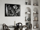 Jazz Blues Music Glass Wall Art.