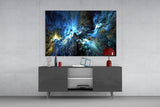 Cosmic Blue Glass Wall Art.