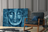Mystical Blue Sculpture Glass Wall Art.