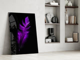 Purple Feather Glass Wall Art.