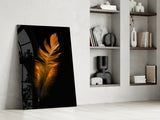 Copper Feather Glass Wall Art.