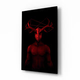 Tableau en verre Donnie rouge - 72x46 cm