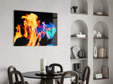 Flames Glass Wall Art.