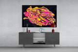 The Harmony of Yellow and Pink Glass Wall Art.