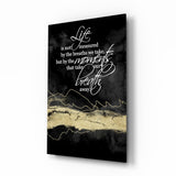 Goldene Struktur „Atemberaubend“-Schriftzug Glasbild - 72x46 cm
