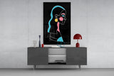 Abstract Colorful Portrait Glass Wall Art.