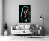Abstract Colorful Portrait Glass Wall Art.