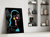 Abstract Colorful Portrait Glass Wall Art.