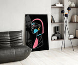 Abstract Colorful Portrait Glass Wall Art