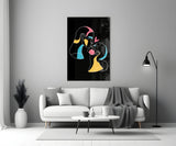 Abstract Colorful Portrait Glass Wall Art.