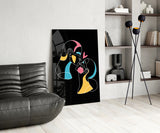 Abstract Colorful Portrait Glass Wall Art.