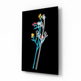 Quadro in vetro Fiori colorati astratti - 72x46 cm