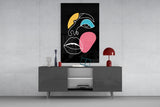 Abstract Colorful Face Glass Wall Art.