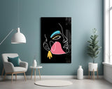 Abstract Colorful Portrait Glass Wall Art.