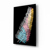 Bunter Farn Glasbild - 72x46 cm