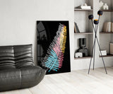 Colorful Fern Glass Wall Art.
