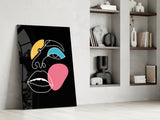 Abstract Colorful Face Glass Wall Art.