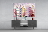 Fairy Tale City Glass Wall Art.